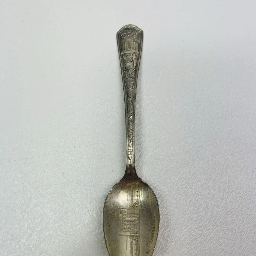 1933 Chicago Administration Building Vintage Souvenir Spoon Collectible